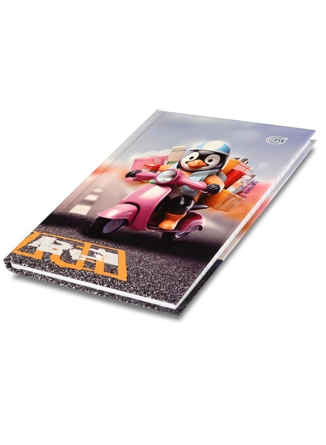 FIS® Hard Cover Notebook, Size A5(148x210mm), 96 Sheets, 192 Pages, Single Ruled, Packet of 5 Pieces, Penguin Design 1-FSNBHCA596-PEN1 - Image 5
